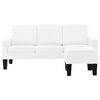 vidaXL Divano a 3 Posti con Poggiapiedi Bianco in Similpelle
