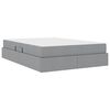 vidaXL Letto con contenitore e materasso Grigio chiaro 140 x 200 cm
