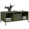 vidaXL Tavolino Verde Oliva 101,5x50x43,5 cm Acciaio Laminato a Freddo