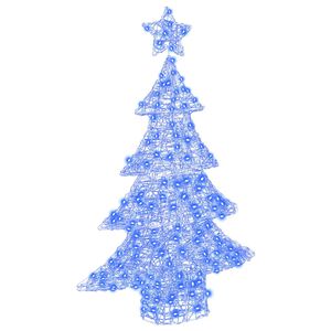 vidaXL Albero di Natale 100 LED Blu 120 cm Acrilico
