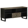 vidaXL Mobile Porta TV Nero 100x33x46 cm in Legno Massello di Mango