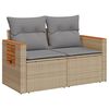 vidaXL Divano da Giardino con Cuscini a 2 Posti Beige in Polyrattan