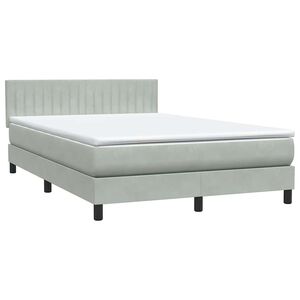 vidaXL Giroletto a Molle con Materasso Grigio Chiaro 160x210cm Velluto