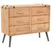 vidaXL Cassettiera in Legno Massello di Abete 91x35x73 cm