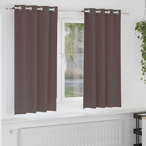 vidaXL Tende Blackout con Anelli 2 pcs Marrone Scuro 175 x 140 cm