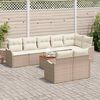 vidaXL Set Divano da Giardino con cuscino 9 pcs Beige polyrattan