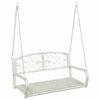 vidaXL Panchina a Dondolo Acciaio 110,5 x 59 x 55 cm Bianco Antico
