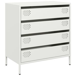 vidaXL Credenza Bianca 68x39x73,5 cm in Acciaio Laminato a Freddo