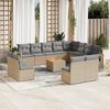 vidaXL Set Divano da Giardino 13 pz con Cuscini Beige in Polyrattan