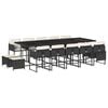 vidaXL Set da Pranzo da Giardino 15 pz con Cuscini Nero in Polyrattan