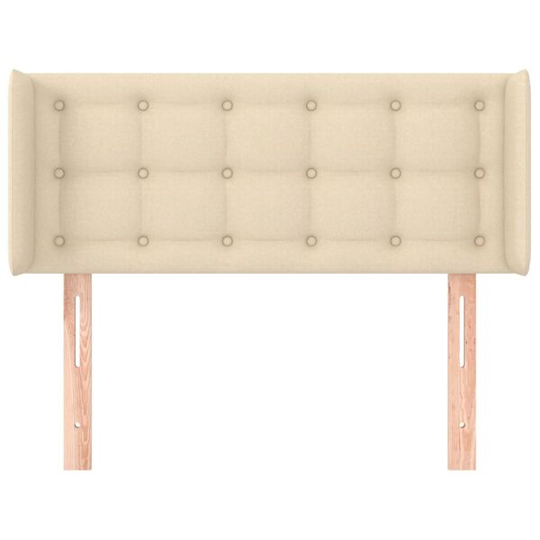 vidaXL Testiera ad Orecchio Crema 103x16x78/88 cm in Tessuto