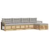 vidaXL Set di divani da esterno 5 pz Bianco e Grigio Chiaro Poliestere