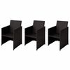 vidaXL Sedie da giardino 3 pz Marrone Poly Rattan