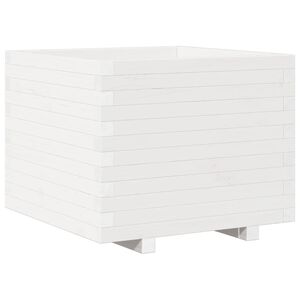vidaXL Fioriera da Giardino Bianca 60x60x49,5cm Legno Massello di Pino
