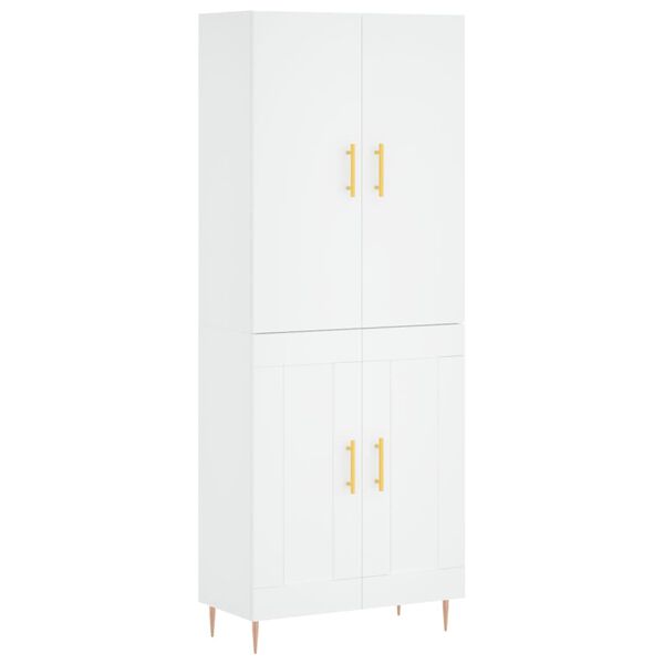 vidaXL Credenza Bianca 69,5x34x180 cm in Legno Multistrato