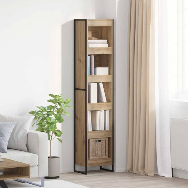 vidaXL Armadio per Libri Rovere Artigianale 80 x 30 x 155 cm