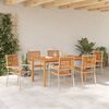 vidaXL Set da Pranzo per Giardino 7 pcs Beige Legno di Acacia Massello