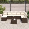 vidaXL Set Divano da Giardino con cuscino 9 pcs Marrone Poly Rattan