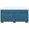 vidaXL Giroletto a Molle con Materasso Blu Scuro 140x190 cm in Velluto