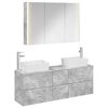 vidaXL Set di mobili per il bagno 4 pcs Grigio Cemento