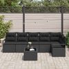 vidaXL Set di divani con cuscino 7 pcs Nero polyrattan