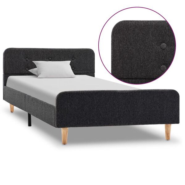 vidaXL Giroletto Grigio Scuro in Stoffa Ruvida 90x200 cm