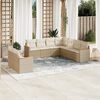 vidaXL Set Divano da Giardino 9 pz con Cuscini Beige in Polyrattan