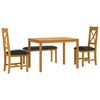 vidaXL Set da pranzo 4 pz Nero Legno di Quercia Massello