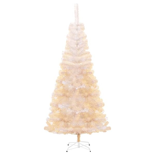 vidaXL Albero di Natale Artificiale Punte Iridescenti Bianco 240cm PVC