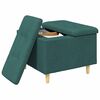 vidaXL Sgabello Button con cuscino Verde Scuro 60 x 60 x 45 cm Tessuto