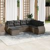 vidaXL Set Divani da Giardino 7 pz con Cuscini Grigio in Polyrattan