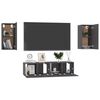 vidaXL Set Mobili Porta TV 4 pz Grigio in Legno Multistrato