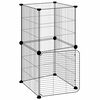 vidaXL Gabbia per Animali 8 Pannelli con Porta Nero 35x35x70 cm Acciaio
