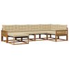 vidaXL Set di divani da esterno con cuscino 6 pcs Naturale e Beige