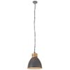 vidaXL Lampadario Industriale Grigio Ferro e Legno Massello 46 cm E27