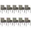 vidaXL Set Mobili Giardino 11 pz con Cuscini Polyrattan Nero e Grigio