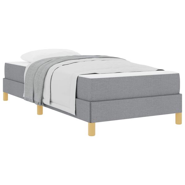 vidaXL Letto a molle con materasso Grigio chiaro 90 x 190 cm Tessuto