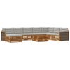 vidaXL Set di divani da esterno 9 pz Naturale e Grigio Chiaro