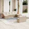 vidaXL Set Divano da Giardino 9 pz con Cuscini Beige in Polyrattan