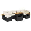 vidaXL Set Divani da Giardino con Cuscini 8 pz Nero Polyrattan Acacia