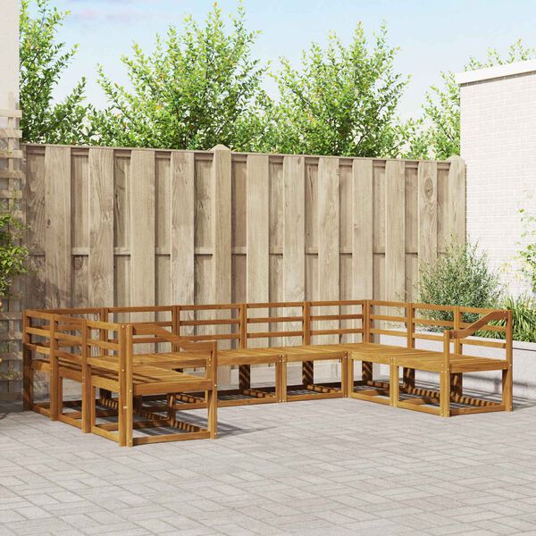 vidaXL Set di divani da esterno 9 pcs Naturale