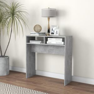 vidaXL Tavolino Consolle Grigio Cemento 78x30x80cm Legno Multistrato
