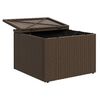vidaXL Sgabello da giardino con cuscino marrone 55x55x37 cm in polyrattan