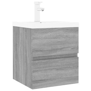 vidaXL Mobile Bagno e Lavabo Integrato Grigio Sonoma Legno Multistrato