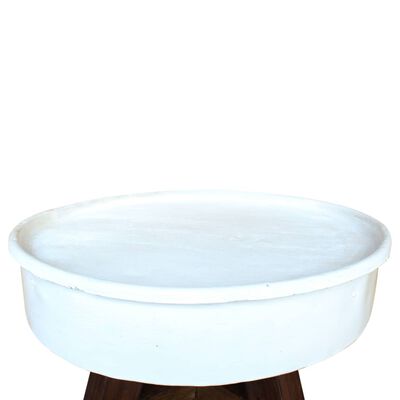 vidaXL Tavolino da Caffè in Legno Massello Recuperato 60x45 cm Bianco