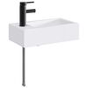 vidaXL Lavabo con rubinetto e scarico Nero Opaco 45,5 x 25,5 x 13 cm