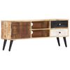 vidaXL Mobile Porta TV 115x30x47 cm in Legno Massello di Mango
