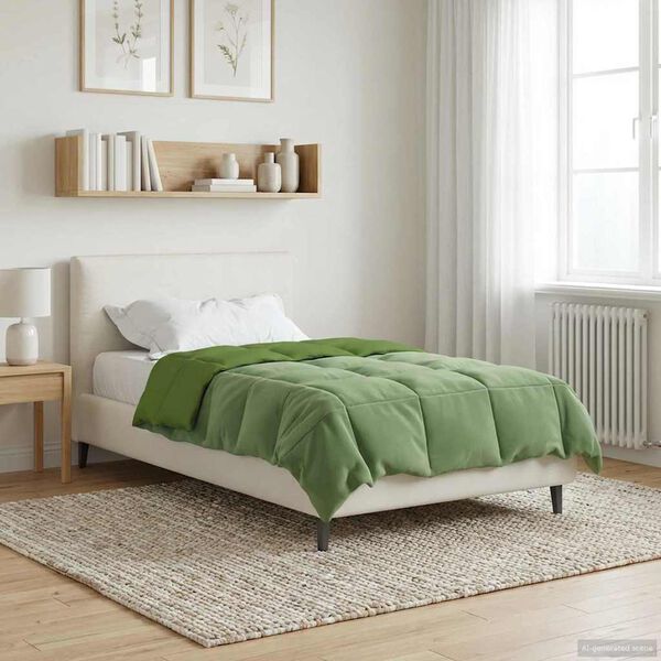 vidaXL Duvet Estivo Trapuntato Verde 140 x 220 cm Microfibra