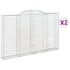 vidaXL Cesti Gabbioni ad Arco 2 pz 300x30x180/200 cm Ferro Zincato