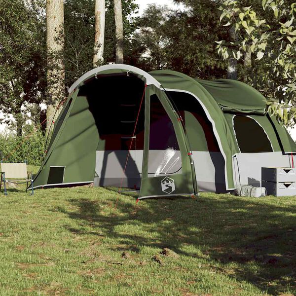 vidaXL Tenda Familiare per 6 Persone Verde Impermeabile